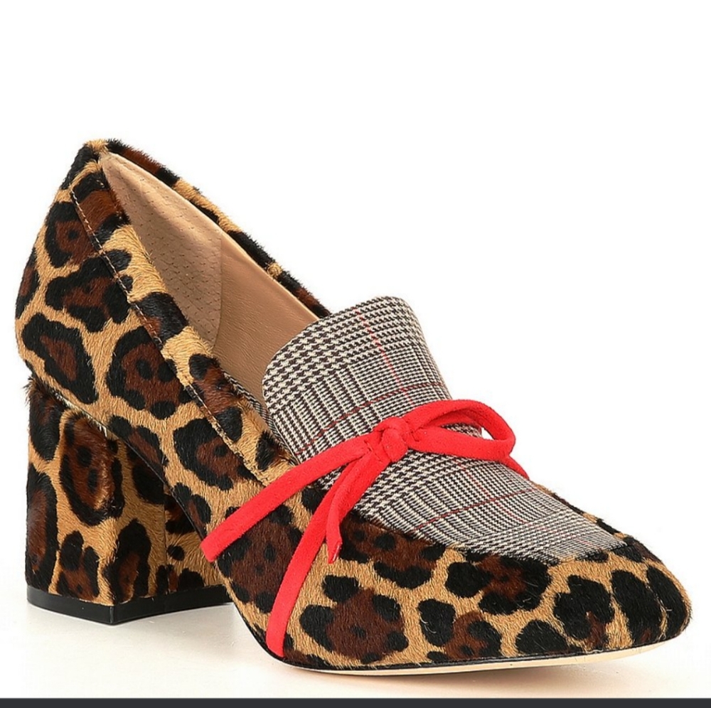 Ahmber Leopard Plaid Loafer Shoes New
